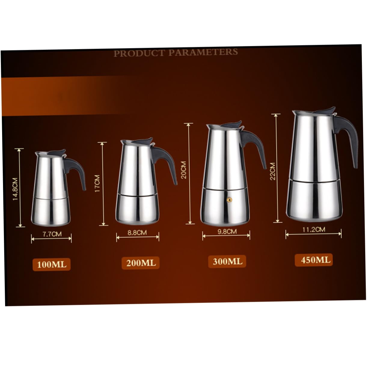 MUCKLILY Coffee Pot Coffee Maker Portable Steel Storage Airtight Carafe Coffeepot Coffee Container Coffee Makers Silver