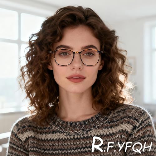 Image of Blue Light Blocking Glasses for Women Men, Square Thick Frame Anti Eyestrain & UV Glare JF6218