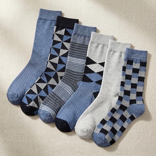 Image of Tipi Toe Women's 6-Pack Funky Crew Socks | Colorful Fun Patterned Novelty Dress Socks, Sizes 9-13