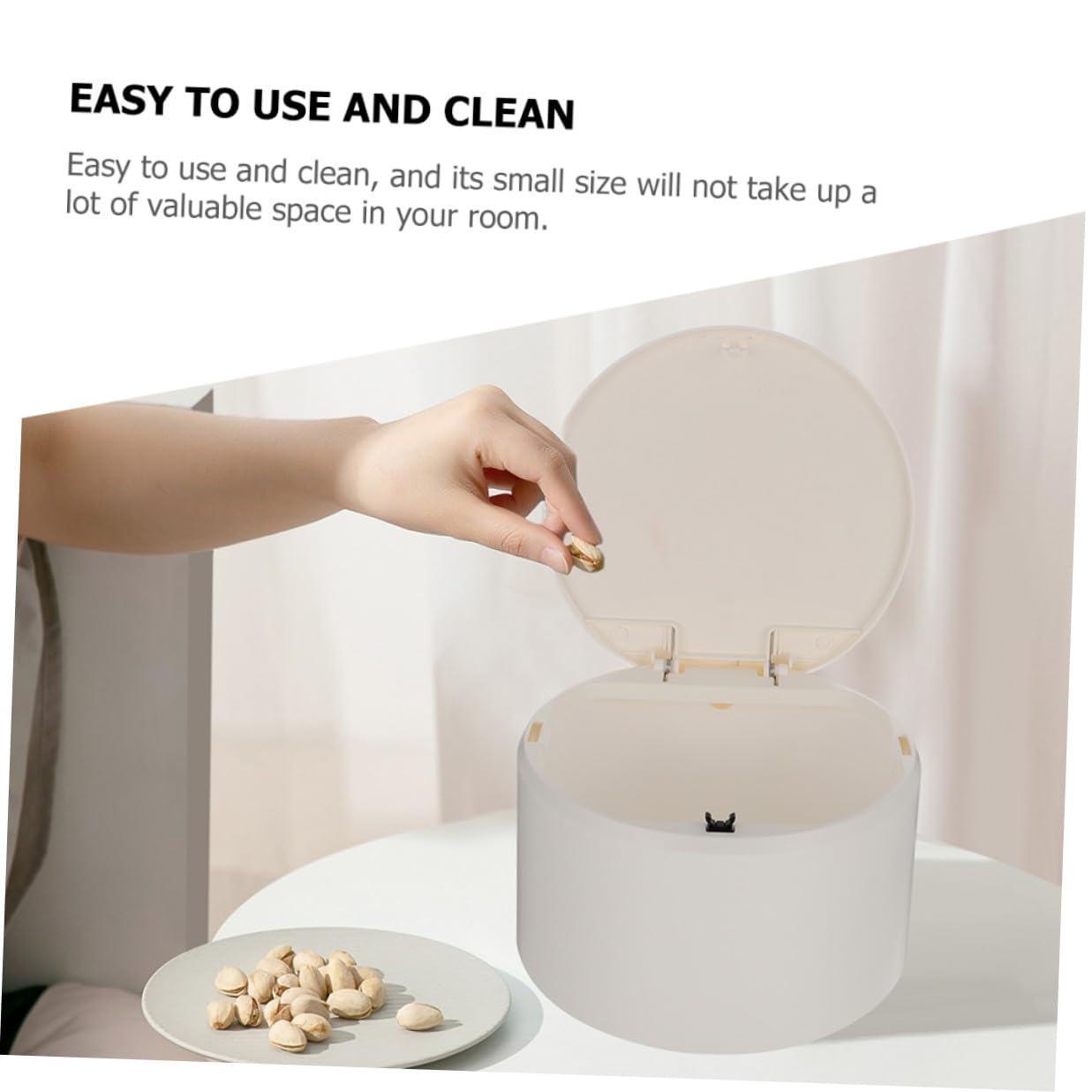 Gadpiparty 2pcs Mini Desktop Trash Can Pressing Wastebasket Small Office Garbage Bin for Home Bathroom Car Countertop Use, Black and White