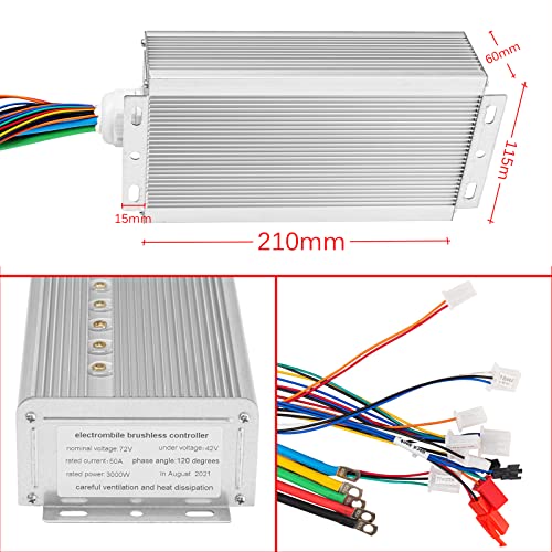Brushless Dc Motor 3000W 72V Electric Motor High Power Brushless Motor Controller 50A Scooter Motor Go Kart Electric Motor Kit #TOP2
