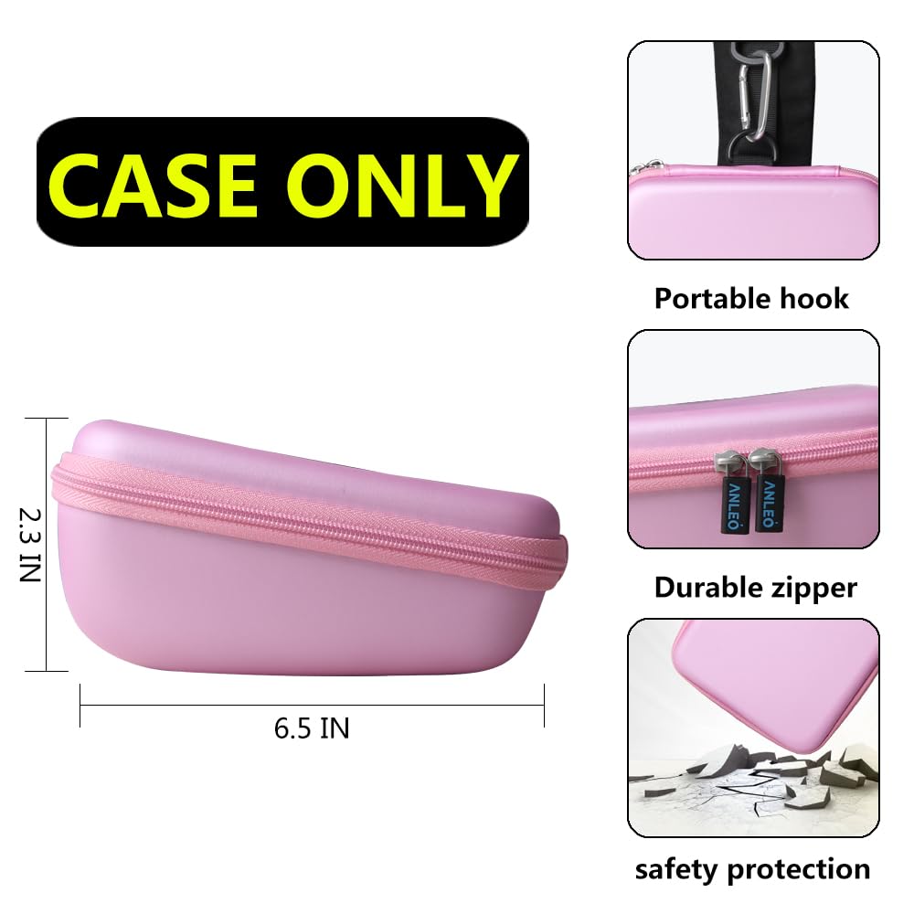 Anleo Hard Travel Case for noot Products K11/Elecder i37/POWMEE M1/POWMEE M2/Mpow CH8/iRAG J01/noot Products K22/NIVAVA K8/noot Products K33/iClever/Sonitum Kids Headphones(Only Case) (Pink) 4