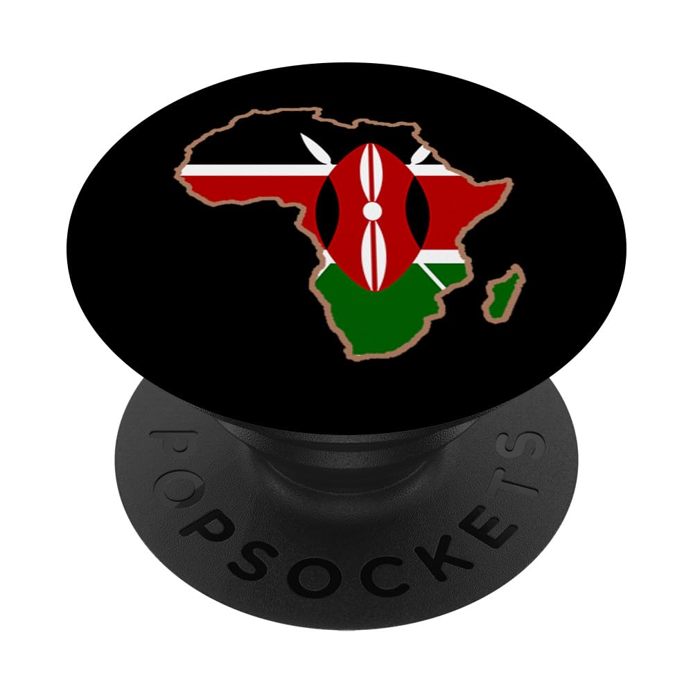 Kenya Flag Africa Map Kenyan Pride I Love Kenya Gift PopSockets Adhesive PopGrip