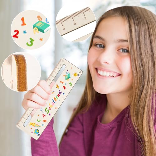RCYHCY Lesehilfe Kinder 1. Klasse, Lesehilfe Kinder, Lineal 18 cm Grundschule, mit Lesefenster Holz Lesestreifen Schule für Junge Schulkind Hilfe Lesen Lernen, tolle Geschenke zur Einschulung