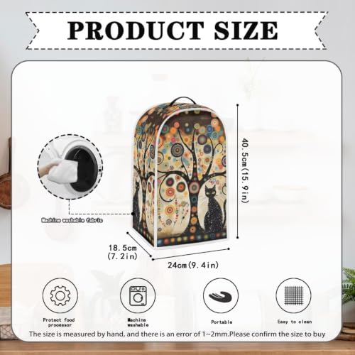 Image of Modern Art Cat Blender Cover, Kitchen Dustproof Blender Cover | Soft, Anti Splash, Stand Mixer or Coffee Juicer Maker Cover Polyester Dust Proof Blender Protector Covers Christmas Decor