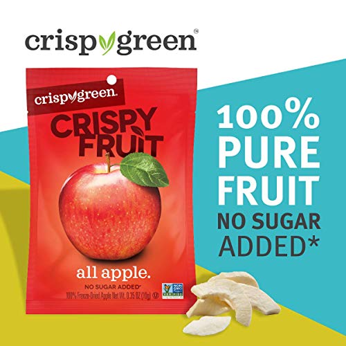 Crispy Green Freeze-Dried Fruit, Single-Serve, Apple, 0.36 Ounce (Pack Of 12) | Non-Gmo |Gluten Free |No Sugar Added #TOP4