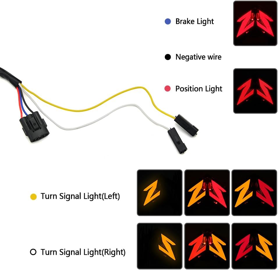 Integrated LED Turn Signals Taillight for 2017-2026 Kawasaki Z125 Pro / 2016 Z800 (SMOKE)