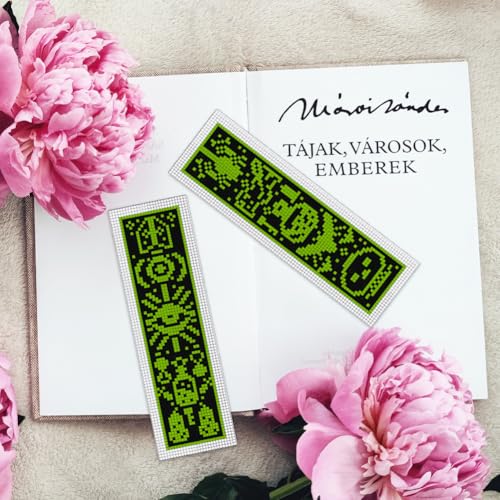 Image of INFUNLY 6pcs Magic DIY Cross Stitch Bookmark Kits 8''x2.4'' Divination Bookmark Making Kits with Instruction Inspirational Embroidery Bookmark Set DIY Needlepoint Bookmark Kit for Gifts