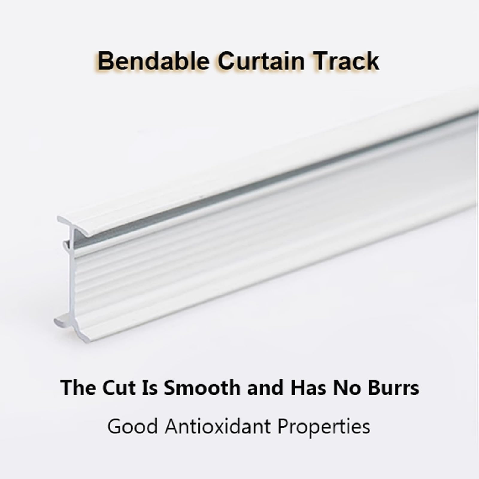 Rail de Rideau Incurvé Cloisonné Rail de Plafond Kit Tringle a Rideaux Coulissants Rail pour Rideaux Aluminium pour Fenêtre(White-Side,300cm(2 * 150cm))