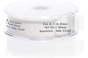 Customized Return Address Labels with Dispenser - 500 Personalized Transparent Stickers