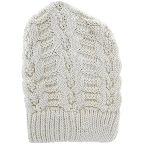 ILCK Ladies Cable Knit Slouch Hat Cream Cover