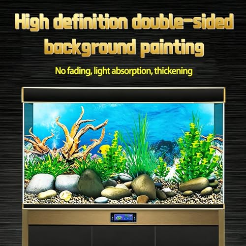Image of Double-Sided Aquarium Background, Coral Reef and Seabed Design, 12 x 20 Inches, Waterproof (Animal Print A)