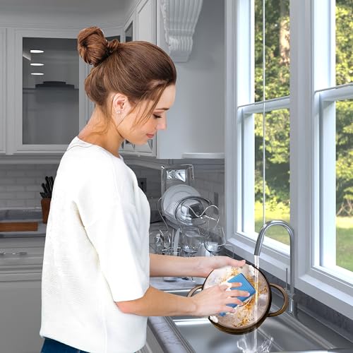 Miracle Microfiber Kitchen Sponge by Scrub-It (6 Pack) - Non-Scratch Heavy Duty Dishwashing Cleaning sponges- Machine Washable - (Blue) - Image 3