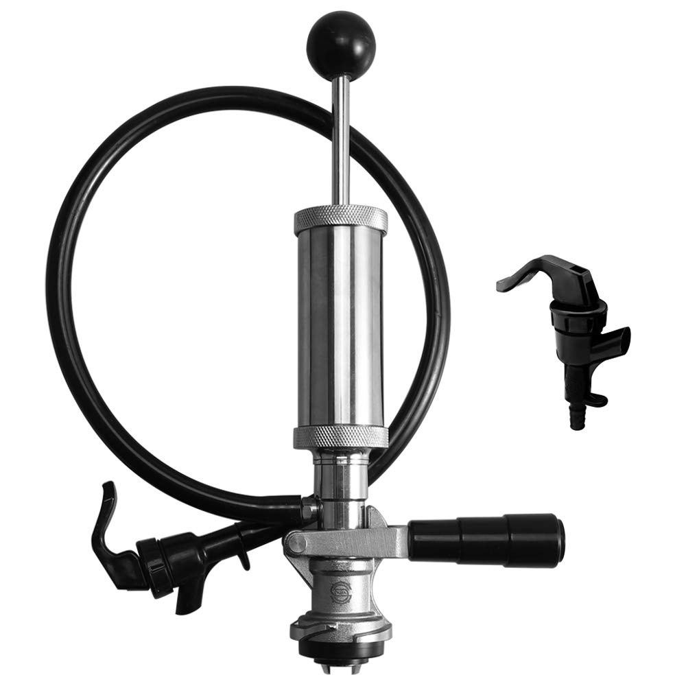 LUCKEG Beer Party Pump with Picnic Tap 4 inch US Sankey D System Beer Keg Tap with Lever Handle for American Beer Brewing Equipment System