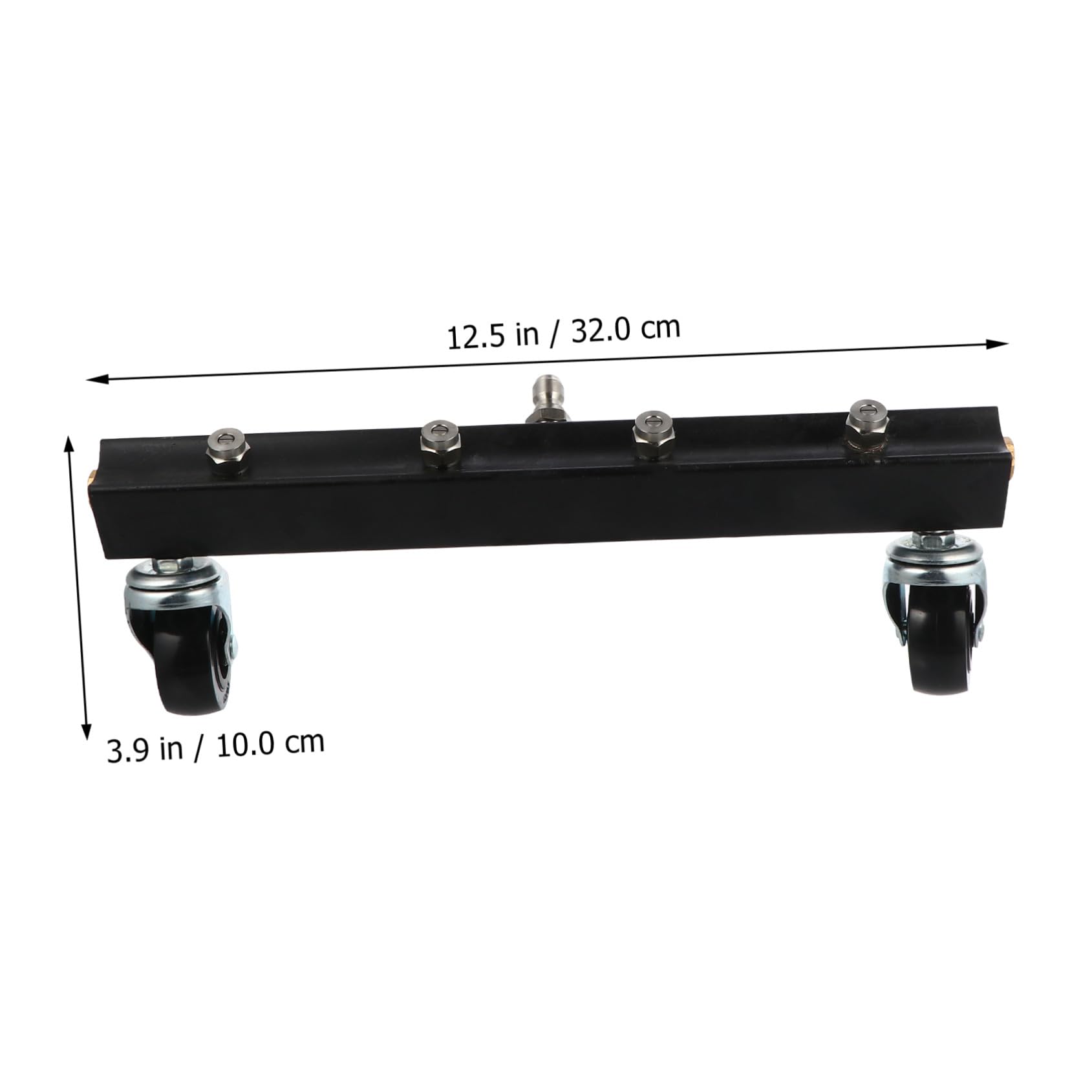 Cepillo de Limpieza para Bajos de Coche Negro Diseño de Rueda | Acero Inoxidable, Latón y Plástico, Liberación Rápida 1/4, Limpieza bajo Vehículo y Chasis