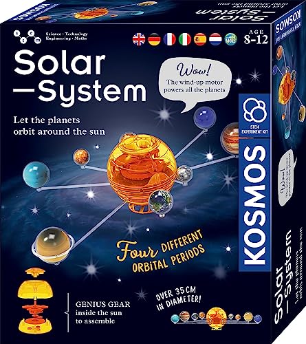 KOSMOS 617097 Sonnensystem, Lass die Planeten um die Sonne kreisen, mechanisches Modell, Experimentierkasten für Kinder ab 8-12 Jahre zu Astronomie und Weltall, mehrsprachige Anleitung