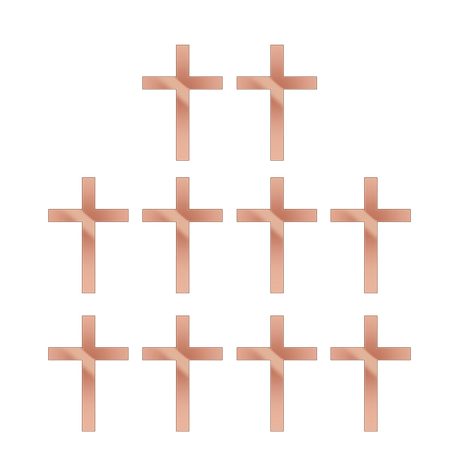 CLUB BOLLYWOOD® 10 Pieces Acrylic Cross Cake Topper Durable for Wedding Holidays Anniversary Rose Gold | Home & Garden | Kitchen Dining & Bar | Cake Toppers | 10 Cross Cake Toppers-image-4