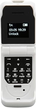 2G Small Flip Phone, Unlocked Mobile Phone with 0.66 in Screen, HiFi Sound, Bluetooth Dialer, for Cell Phone Anti Loss Anti Theft White