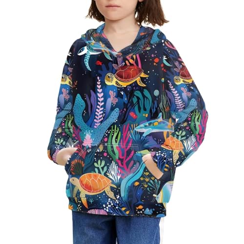 Boys Long Sleeve Hooded Sweatshirt Girls Pullover Hoodies with Pockets3