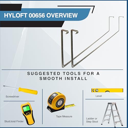 Image of HyLoft 00656 Add-On Storage Rack Accessory for HyLoft Model 625 and 651, Hammertone, 2-Pack