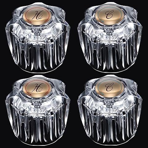 Enhon 2 Pairs Clear Acrylic Faucet Knobs Cover