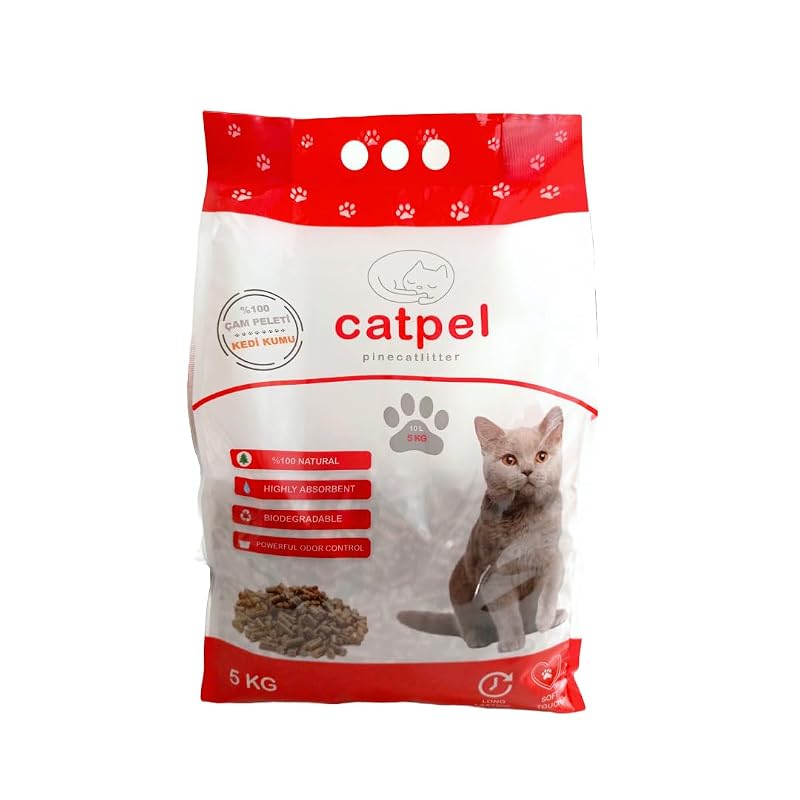 Areia para gatos em pellets de pinho não aglomerante CATPEL 5 kg