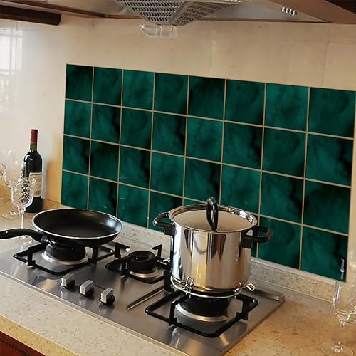 Image of WallDesign Vinyl Bottle Green Tile Self Adhesive Sticker - 38.4 X 19.2 Inch Durable Surface Decoration Film For Kitchen, Cabinet, Table, Furniture, Wall, Bathroom, Door, Refurbishment