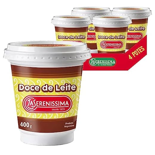 Doce de Leite Argentino LA SERENÍSSIMA 400g (4 Potes)