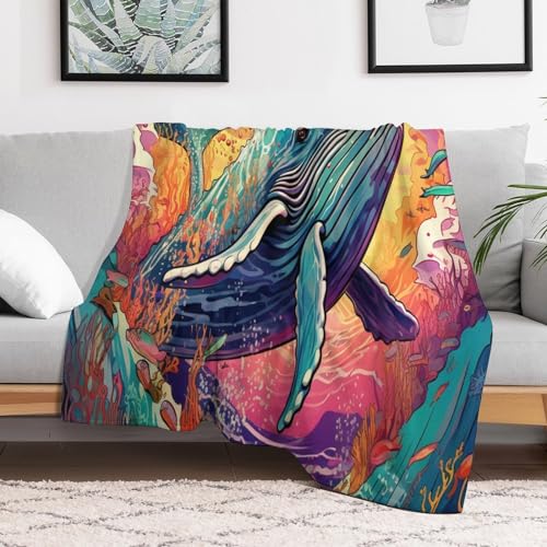 Couverture polaire baleine 150x200 plaid canapé - 3