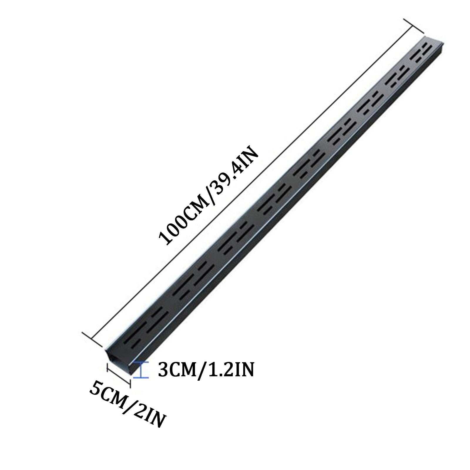 Caniveau étroit De Drainage En Plastique Avec Grille Acier Inox - Pour Terrasse, Salle De Bain, Patio, Allées - Kit Mince Anti-flottation