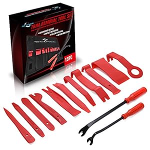 MICTUNING 13 Pcs Auto Trim Removal Tool Set with Fastener Removers for Car Door Panel, Audio, Dashboard, Molding, Window and Interior Accessory Removal Pry Tool Kit
