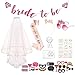 AOTWAN JGA Deko Accessoires JGA Schärpe Braut Schleier Bride to be Badge Bride to be Banner Braut Tiara Team Braut Braut Dusche für Junggesellinnenabschiede