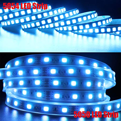 Xunata Led Lights Strip, Flexible 16.4Ft 600 Units Smd 5054 Leds(5050 Upgraded), 12V Dc Waterproof Ip67 Light Strips, Led Ribbon, Diy Christmas Home Kitchen Indoor Party Decoration (Ice Blue) #TOP1