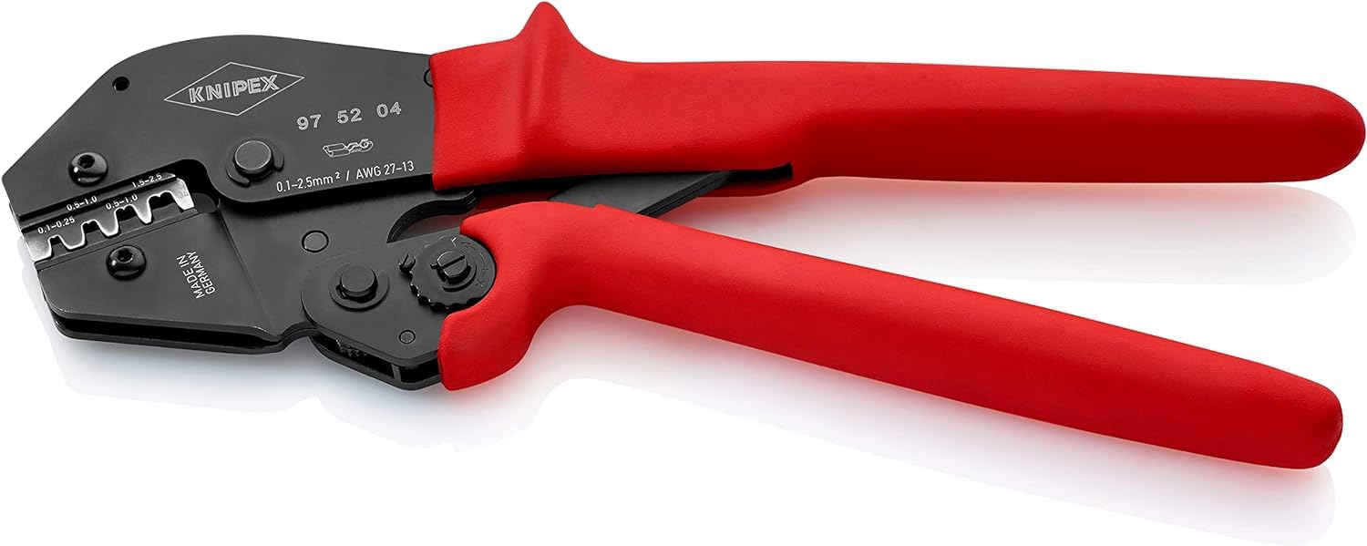 KNIPEX Crimpadora también para trabajar a dos manos con fundas de plástico antideslizantes 250 mm, 97 52 04 | Adecuado también para uso con dos manos con fundas de plástico antideslizantes de 250 mm