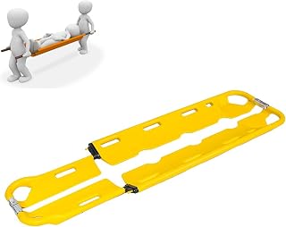 First Aid Stretcher, Spine Board Stretcher Backboard for Patient, Ambulance Stretcher Gurney, Emergency Rescue Back Stretcher, Adjustable Length, Separable Left and Right