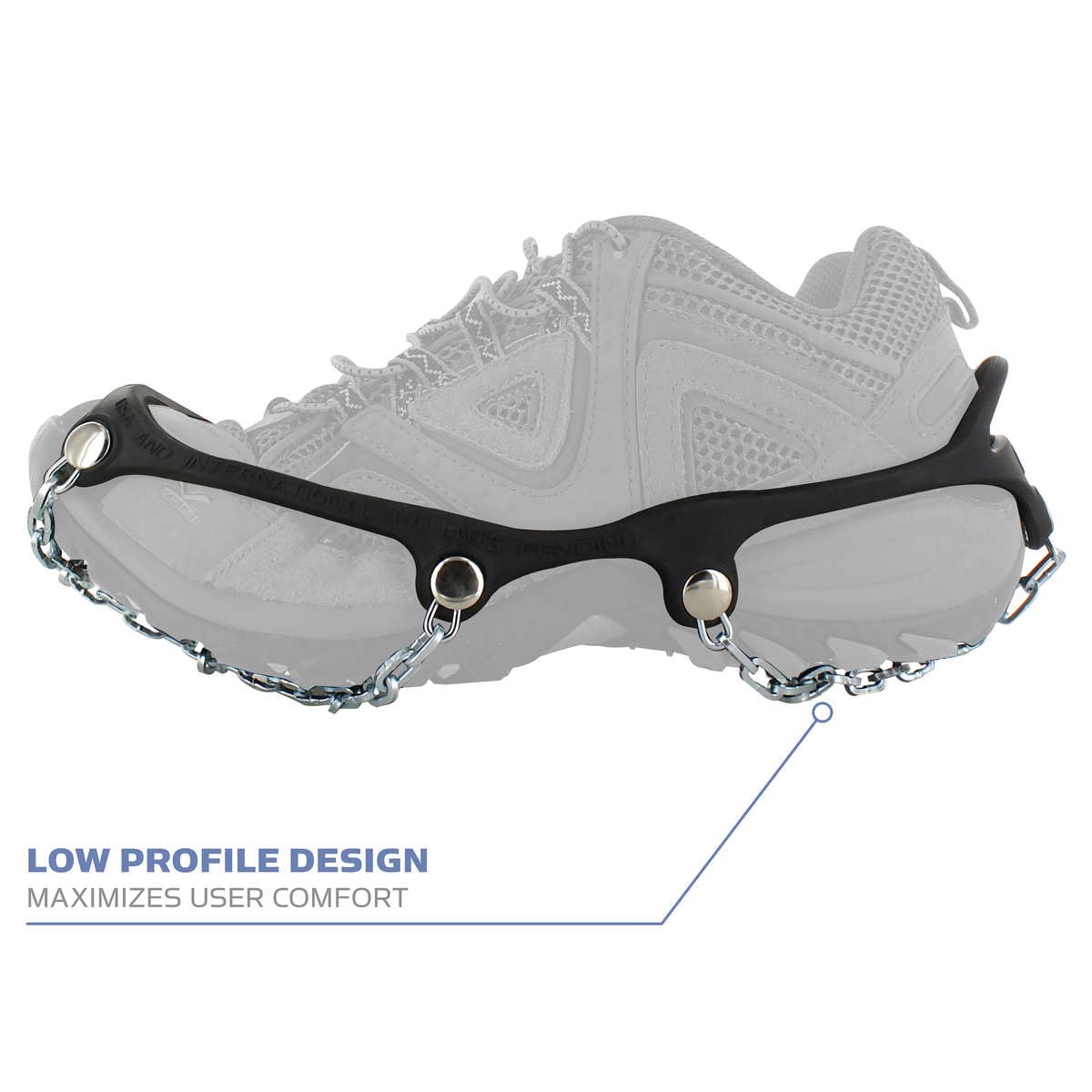 YAKTRAX Chains Heavy Duty Traktion Wandern Cleats, Durable TIG Welded Links, bietet Traktion in EIS & Schnee, schwarz