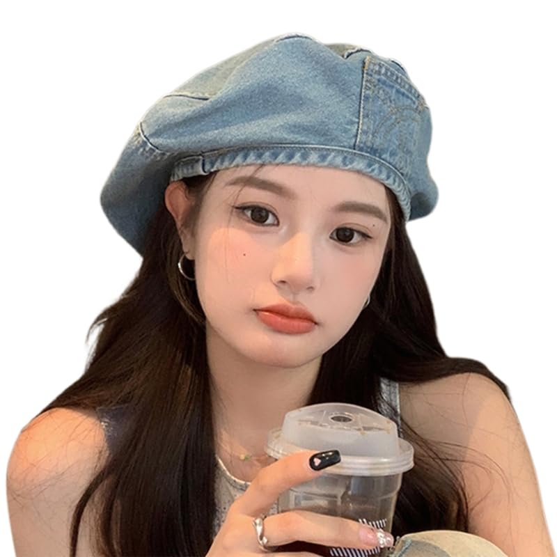 デニム　キャップ　帽子　レイドバック　本革ベルト　〜58cmぐらい デニムキャップ帽子レイドバック本革ベルト〜58cmぐらい