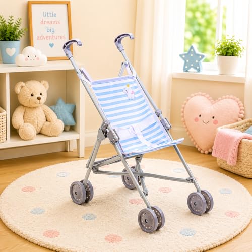 JC Toys Boutique Folding Umbrella Doll Stroller