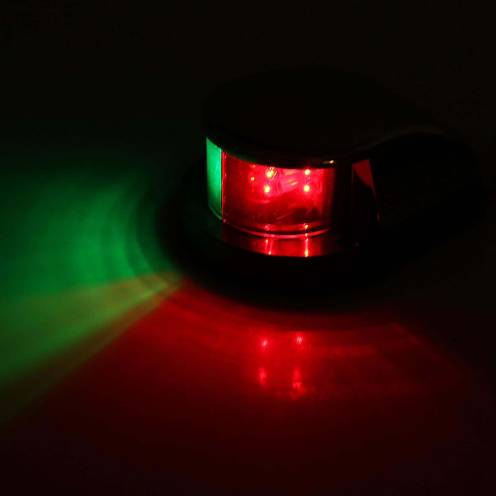 Luce di segnalazione a LED bi-colore da 12 V per barche e yacht, lampada di navigazione di prua, LED impermeabile con angolo di fascio di 225° in verde e rosso per imbarcazioni