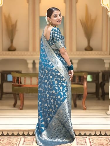 Image of Yashika Women's Pure Kanjivaram Silk Saree Soft Banarasi Style Wedding With Blouse Piece | Saree For Women | New Sari