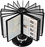 Soporte para documentos de escritorio, organizador de archivos giratorio, estante de exhibición de catálogo de lujo con 20 paneles de doble cara para referencia A4/A5 en la oficina o el hogar