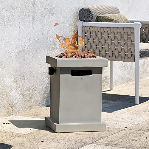 Portable Tabletop Fireplace Propane Gas Fire Pit, Concrete Outdoor Smokeless Fire Bowl, 10 Inch, 10,000 Btu With Csa Certification For Camping, Patio, Outdoor Heating And Bonfire (Square-Light Gray) #TOP7