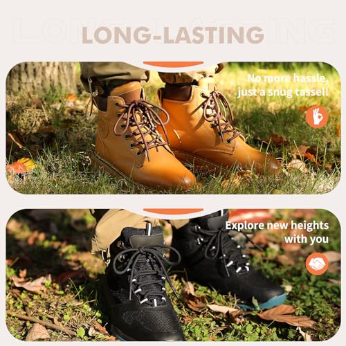 Image of Stepace 2 Pairs Round Heavy Duty Boot Laces for Hiking and Work Boots
