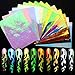 32 PCS Nail Art Aufkleber Feuer Flamme Aufkleber Aufkleber Flamme Reflexionen Nagel Aufkleber Multicolor Aurora Flamme Applique DIY Maniküre Aufkleber (32 PCS)