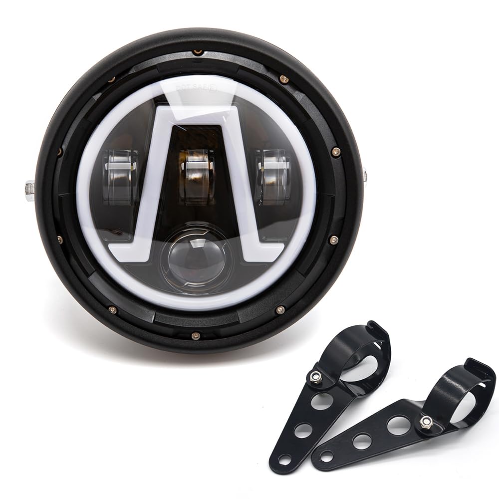 Reflektor motocyklowy LED 7" uniwersalny retro reflektor przedni do Cruiser Cafe Racer Chooper
