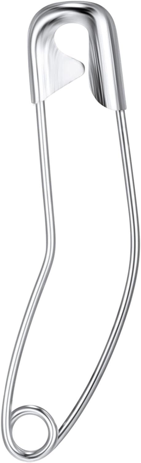 TSHD 100 Pack Curved Safety Pins 1.5 Inch Size 2 - Stainless Steel Quilting Sewing Basting Pins