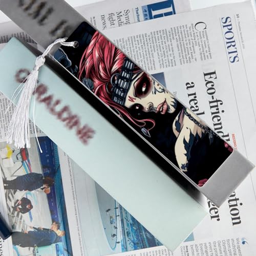 Marque-pages de style punk crâne, lot de 6 accessoires de lecture gothiques