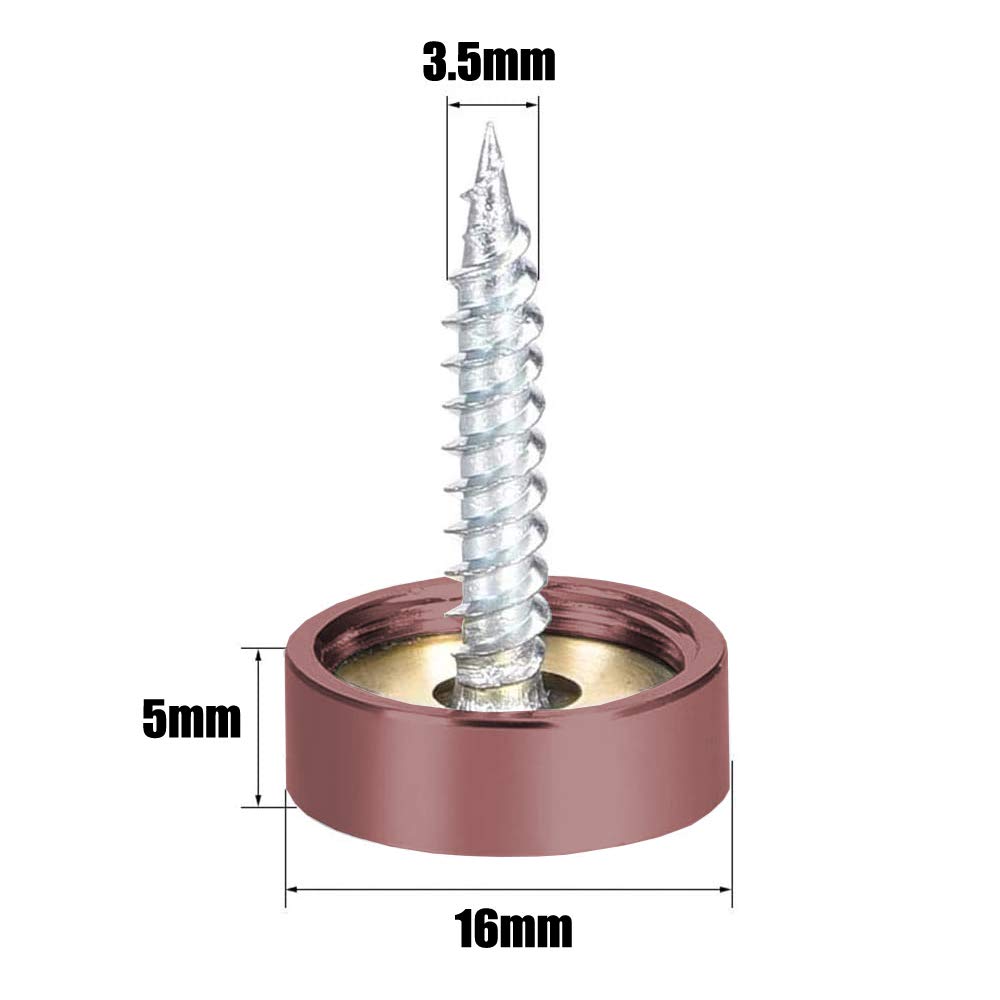 80 Viti Decorative Per Specchio - Acciaio Inox 16mm Con Cappuccio - Foto 2