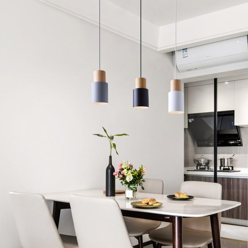 Draadloze hanglamp op batterijen met afstandsbediening voor keuken, eiland, eetkamer, hal, moderne hanglamp voor binnen (roze