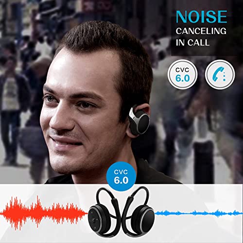 Image of B95 Small Bluetooth on Ear Headphones Wrap Around Head - Sports Wireless Headset with Built in Microphone and Crystal-Clear Sound, Foldable and Carried in the Purse, and 12-Hour Battery Life, Black